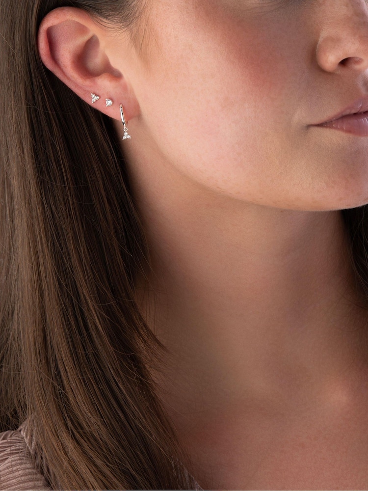 Beaverbrooks Sterling Silver Cubic Zirconia Earrings Set - Image 6 of 6