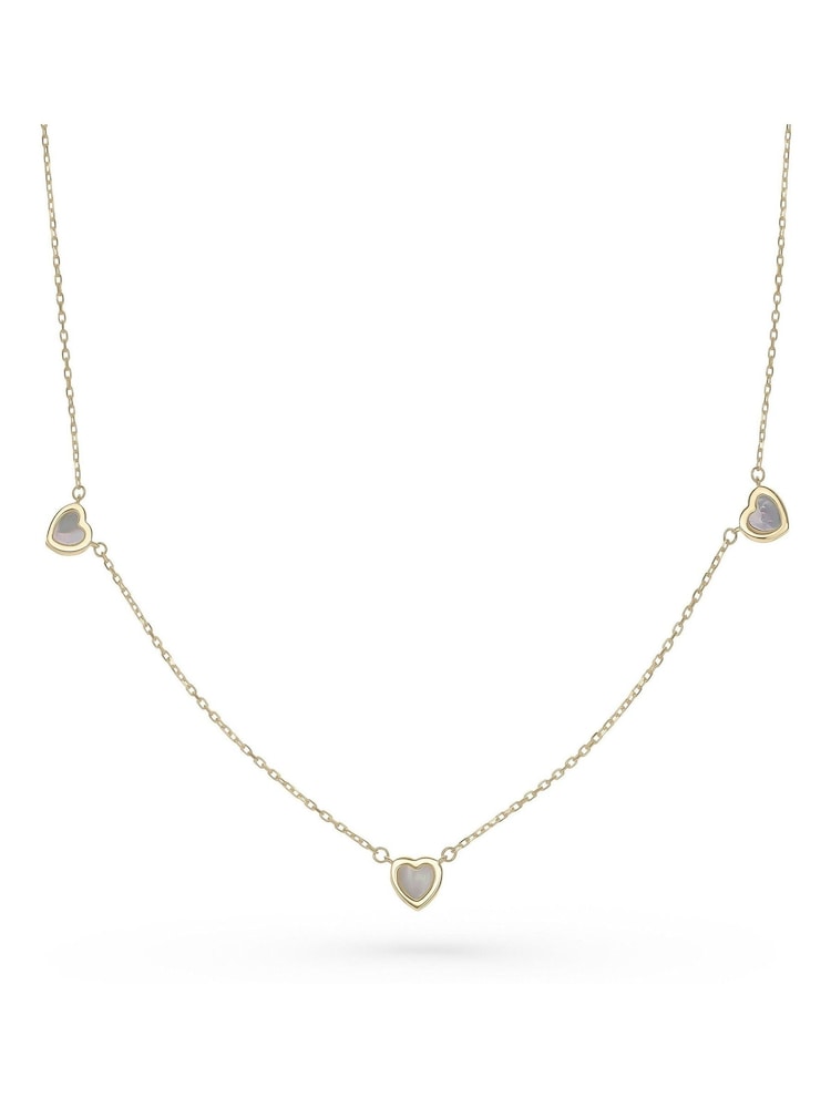 Beaverbrooks 9ct Yellow Gold Mother of Pearl Heart Necklace - Image 1 of 4