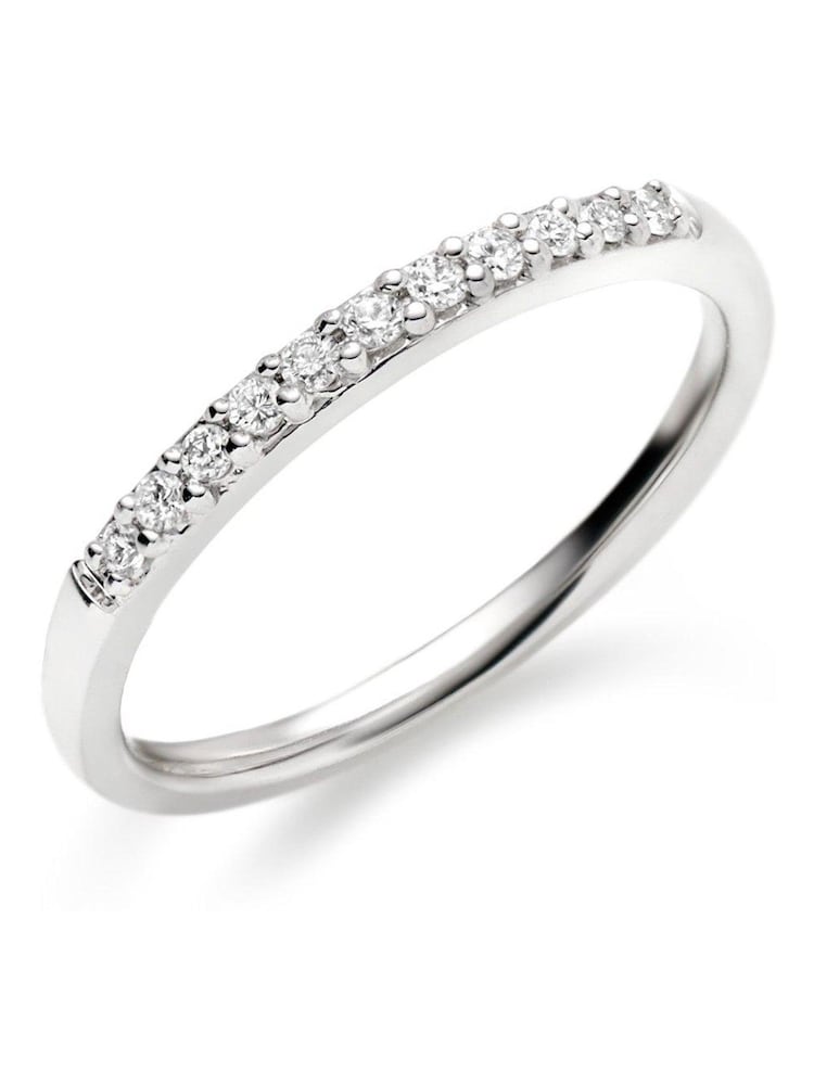 Beaverbrooks White Gold 18ct Diamond Wedding Ring - Image 1 of 4