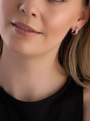 Beaverbrooks Silver and Rose Gold Plated Crossover Earrings - Image 3 of 3
