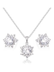 Beaverbrooks Sterling Silver Cubic Zirconia Pendant and Earrings Set - Image 1 of 3