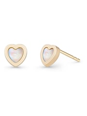 Beaverbrooks 9ct Yellow Gold Mother of Pearl Heart Stud Earrings - Image 2 of 3