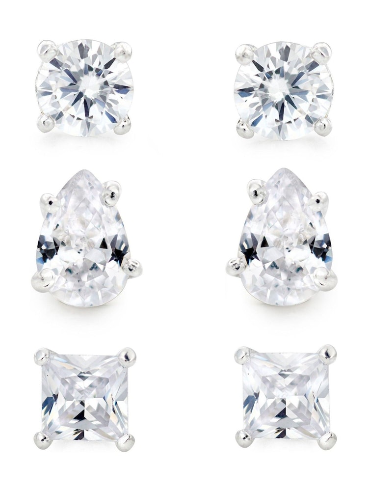 Beaverbrooks Sterling Silver Cubic Zirconia Earrings Set - Image 1 of 6