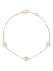 Beaverbrooks 9ct Yellow Gold Mother of Pearl Heart Bracelet - Image 1 of 5
