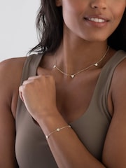 Beaverbrooks 9ct Yellow Gold Mother of Pearl Heart Bracelet - Image 4 of 5