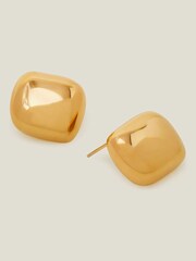 Accessorize Gold Tone 14ct Stainless Steel Button Earrings - Image 2 of 3