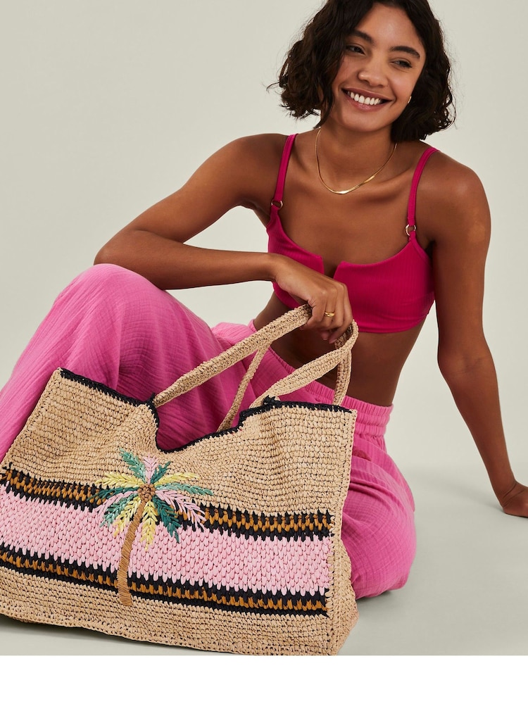 Accessorize Natural Palm Raffia Shopper Bag - Image 1 of 3