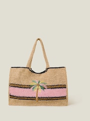 Accessorize Natural Palm Raffia Shopper Bag - Image 2 of 3