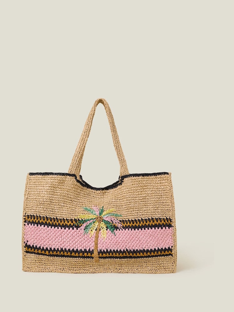 Accessorize Natural Palm Raffia Shopper Bag - Image 2 of 3