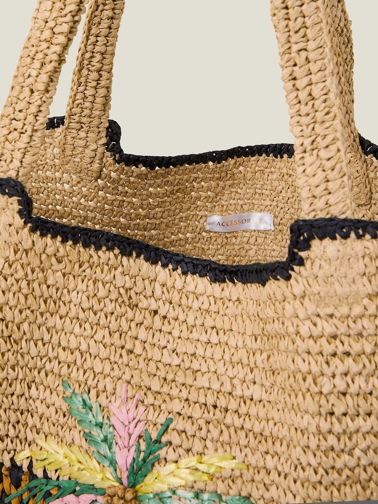 Accessorize Natural Palm Raffia Shopper Bag - Image 3 of 3