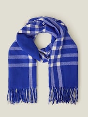 Accessorize Blue Check Blanket Scarf - Image 2 of 3