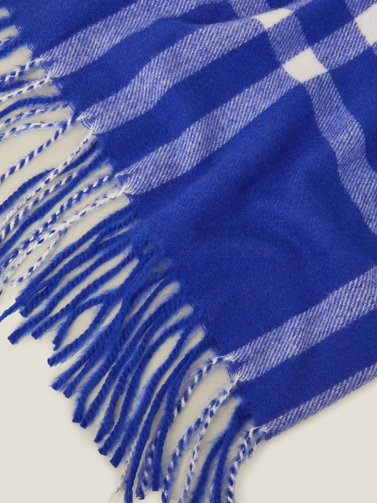 Accessorize Blue Check Blanket Scarf - Image 3 of 3 Accessorize Blue Check Blanket Scarf - Image 3 of 3