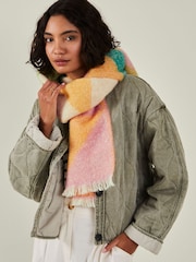 Accessorize Green Woven Geometric Print Winter Scarf - Image 1 of 3