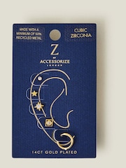 Accessorize Gold Tone 14ct Irregular Earrings 5 Pack - Image 2 of 2