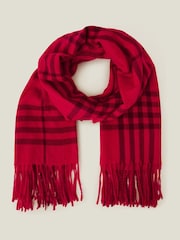 Accessorize Red Check Blanket Scarf - Image 2 of 3