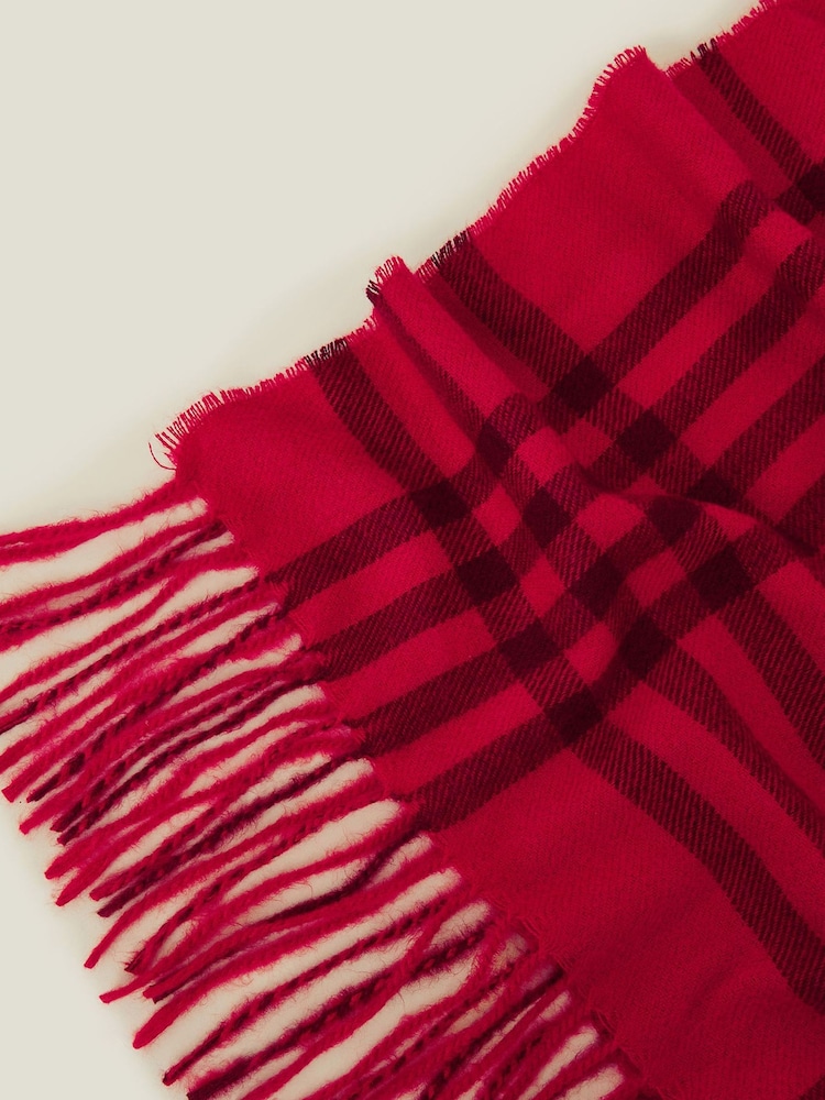 Accessorize Red Check Blanket Scarf - Image 3 of 3