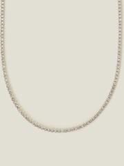 Accessorize platinbelagt tennishalskæde i rustfrit stål - Image 2 of 3