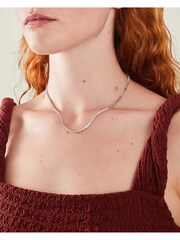 Accessorize platinbelagt tennishalskæde i rustfrit stål - Image 3 of 3