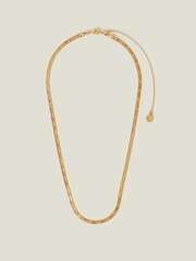 Accessorize Gold Tone 14ct Star Snake Effect Chain Necklace - Image 1 of 3