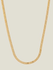 Accessorize Gold Tone 14ct Star Snake Effect Chain Necklace - Image 2 of 3
