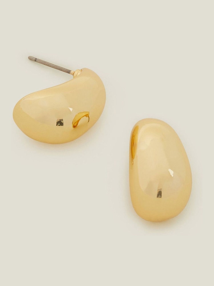 Accessorize Tone 14ct Srednje Teardrop Stud uhani - Slika 1 iz 3