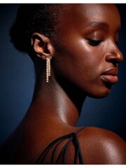 Accessorize Gold Tone 14ct Gem Drop Earrings - Image 3 of 4