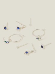 Accessorize Silver Tone Celestial Gemstone Earrings 4 Pack - Image 3 of 4