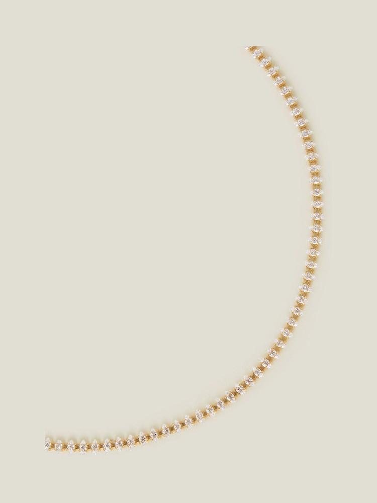 Accessorize Gold Tone 14ct Marquise Choker Necklace - Image 2 of 3