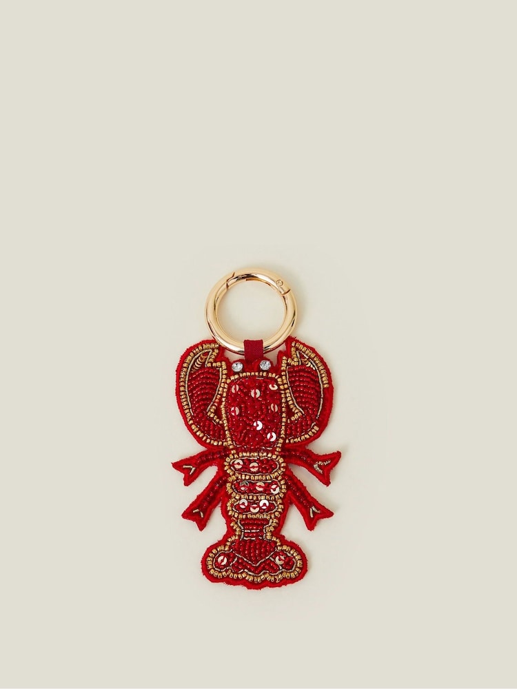 Accessorize Red Embellished Lobster Charm Bag - Image 1 of 2