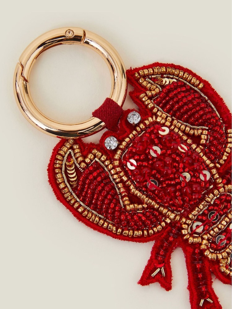 Accessorize Red Embellished Lobster Charm Bag - Image 2 of 2