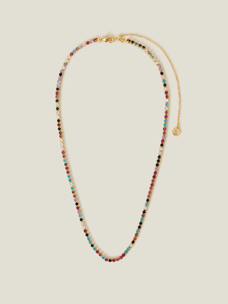 Accessorize 14ct Večbarvna teniška ogrlica z dragulji - Slika 1 iz 3