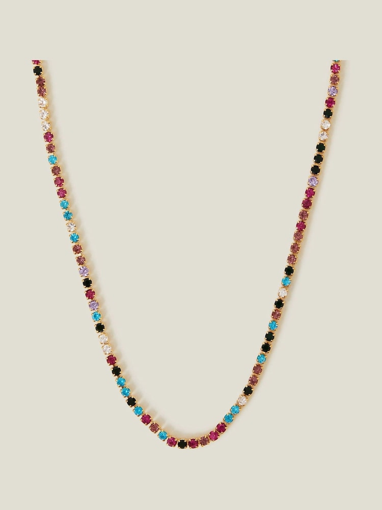 Accessorize 14ct Večbarvna teniška ogrlica z dragulji - Slika 2 iz 3