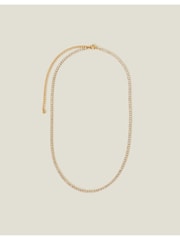 Accessorize Gold Tone 14ct Stainless Steel Tennis Necklace - Image 1 of 2