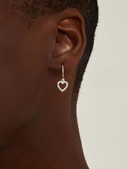Accessorize Silver Tone Diamante Heart Stud and Hoop Earrings 2 Pack - Image 3 of 3