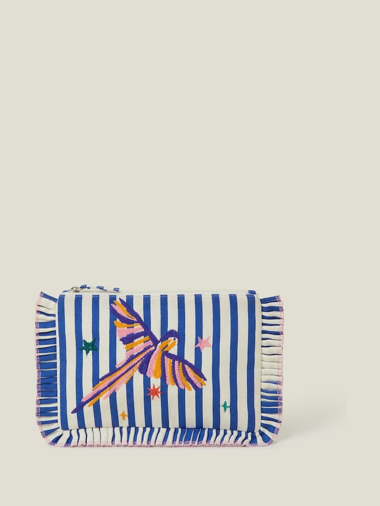Accessorize Clutch mit gesticktem Papageienmotiv und Rüschen - Bild 1 von 2