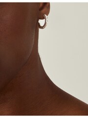 Accessorize Silver Tone Sterling Celestial Chunky Hoop Earrings - Image 1 of 3