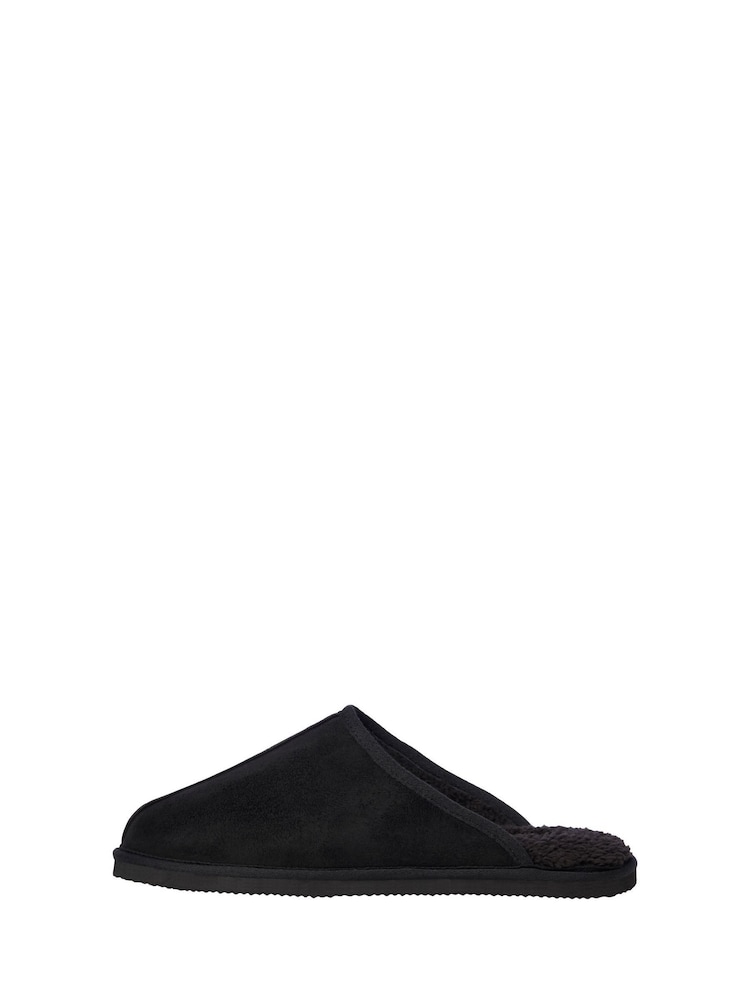 JACK & JONES Black White Black White Fleece Lined Slippers - Image 4 of 8