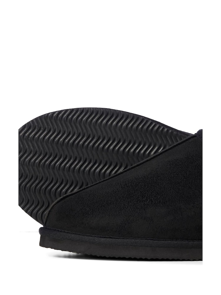 JACK & JONES Black White Black White Fleece Lined Slippers - Image 5 of 8