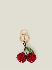 Accessorize Red Sequin Cherry Charm Keyring Bag - Image 1 of 1
