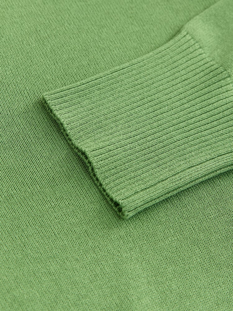 Green Bright Crew Neck Soft Knit Button Co-Ord Cardigan - Image 7 of 7 Green Bright Crew Neck Soft Knit Button Co-Ord Cardigan - Image 7 of 7