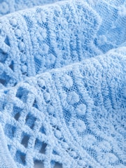 Blue Pale Stitch Lace Mesh Button Up Tank Waistcoat - Image 7 of 7