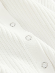 White Ribbed Button Up Waistcoat Tank - Image 2 of 3