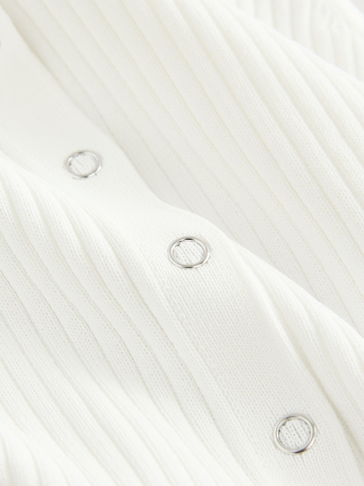 White Ribbed Button Up Waistcoat Tank - Image 2 of 3