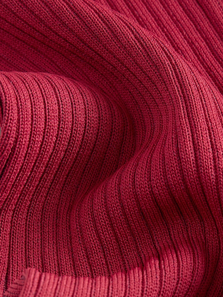 Red Ribbed Button Up Waistcoat Tank - Image 2 of 3