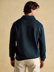 Joules Jenkins Navy Brushed Cotton Collar Sweatshirt - Image 2 of 8