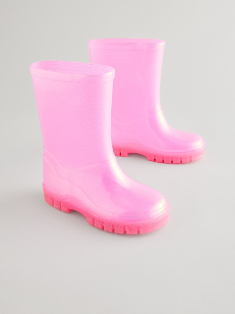 Pink Shimmer PVC Wellies - Image 1 of 6