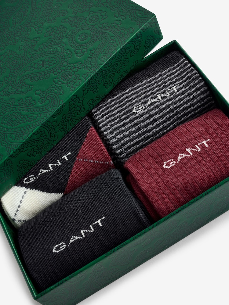 GANT Black Argyle Striped Socks 4 Pack - Image 7 of 7