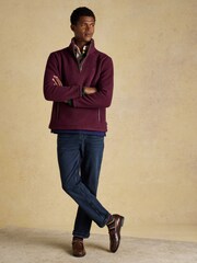 Heritage Fleece Burgundy Red Quarter Zip - Image 5 of 9