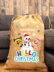 Personalised Paw Patro Christmas Hessian Sack by Character World - Image 1 of 5