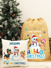 Personalised Paw Patro Christmas Hessian Sack by Character World - Image 4 of 5